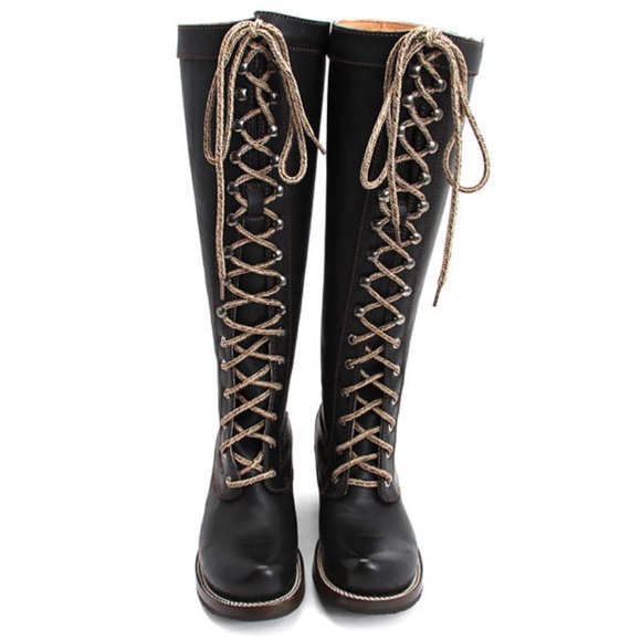 John Fluevog Frontier High Lace Up Boots 8 - Picture 2 of 11